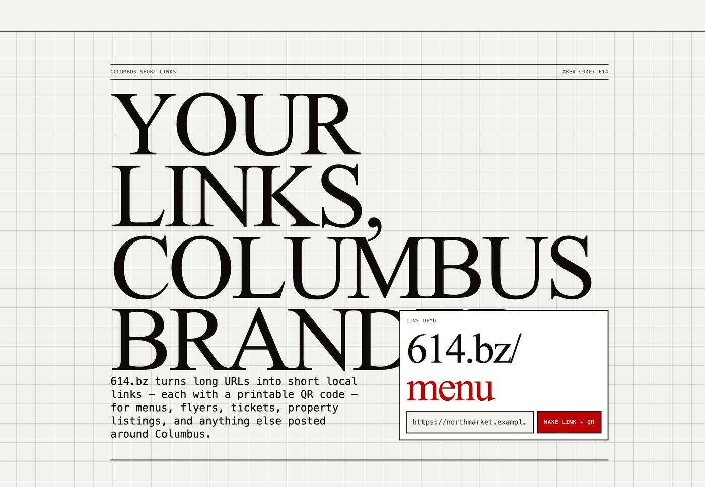 614.bz - Your links, Columbus branded